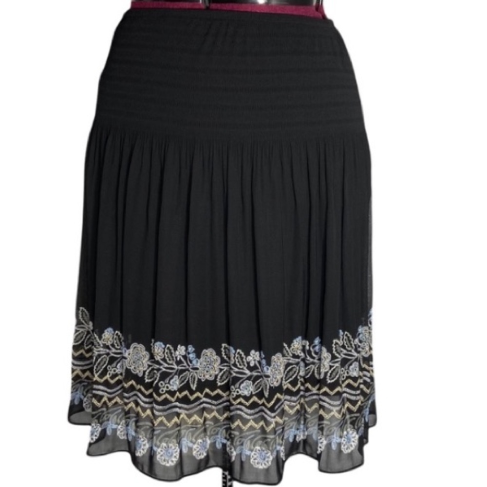 Max Studio Floral Smocked Skirt with Slip Size Medium